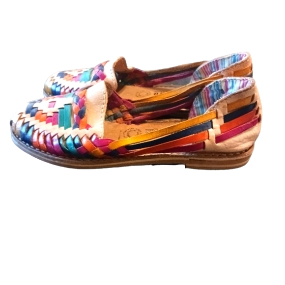 NEW Hand Made Mexican Aldi Primavera Huraches Woven Leather Aztec Loafer - Picture 2 of 7
